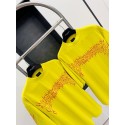 BALENCIAGA Flame Letters Print Short Sleeve - Yellow