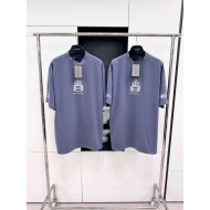 BALENCIAGA Flame Letters Printed Short Sleeve - Blue