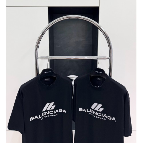 BALENCIAGA ID Silver Printed Crew Neck Short Sleeve - Black
