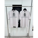 BALENCIAGA ID Silver Printed Round Neck Short Sleeve - White