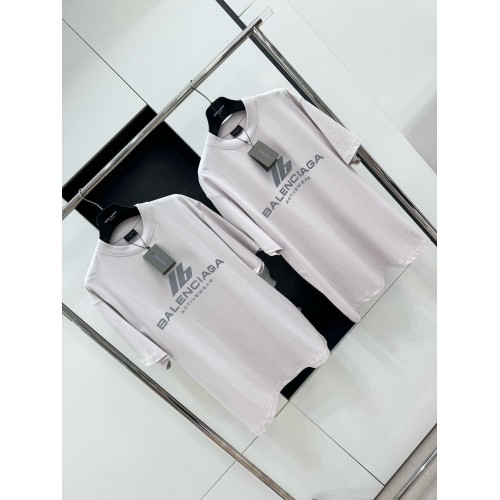 BALENCIAGA ID Silver Printed Round Neck Short Sleeve - White