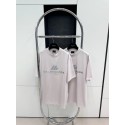 BALENCIAGA ID Silver Printed Round Neck Short Sleeve - White