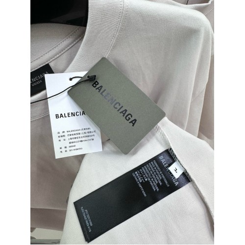 BALENCIAGA ID Silver Printed Round Neck Short Sleeve - White