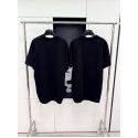 BALENCIAGA Letter Embroidered Round Neck Short Sleeve