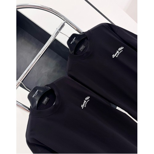 BALENCIAGA Letter Embroidered Round Neck Short Sleeve