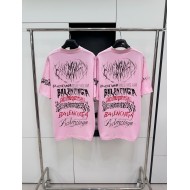 BALENCIAGA Limited Edition Graffiti Short Sleeve - Pink