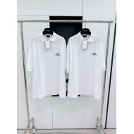 BALENCIAGA Paris Polo Embroidered Short Sleeve - White