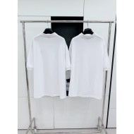 BALENCIAGA Paris Polo Embroidered Short Sleeve - White