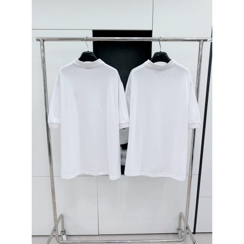 BALENCIAGA Paris Polo Embroidered Short Sleeve - White