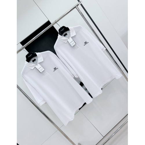 BALENCIAGA Paris Polo Embroidered Short Sleeve - White