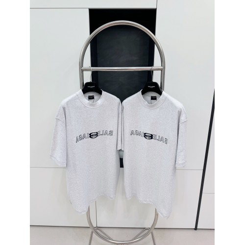 BALENCIAGA Reverse Embroidered Lettering Short Sleeve - Grey