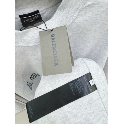 BALENCIAGA Reverse Embroidered Lettering Short Sleeve - Grey