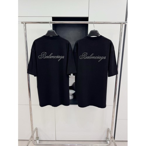 BALENCIAGA Rhinestone Back Short Sleeve - Black