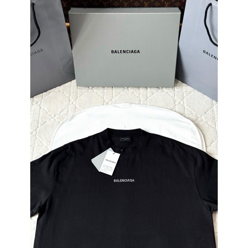 BALENCIAGA Rhinestone Logo Short Sleeves - Black BALENCIAGA Rhinestone Logo Short Sleeves - Black