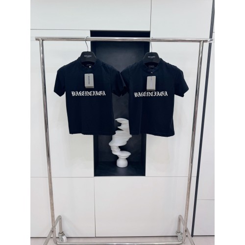 BALENCIAGA Ripped Print Short Sleeve - Black
