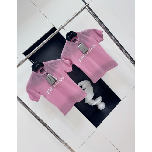 BALENCIAGA Ripped Print Short Sleeve - Pink