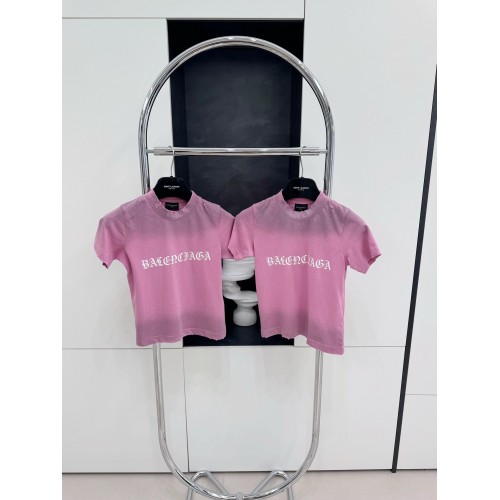 BALENCIAGA Ripped Print Short Sleeve - Pink