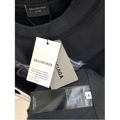 BALENCIAGA See Now Buy Now Washed Print Short Sleeve - Black