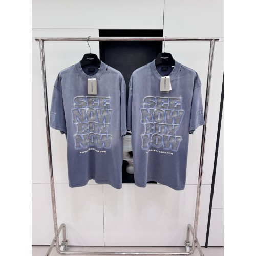 BALENCIAGA See Now Buy Now Washed Print Short Sleeve - Blue
