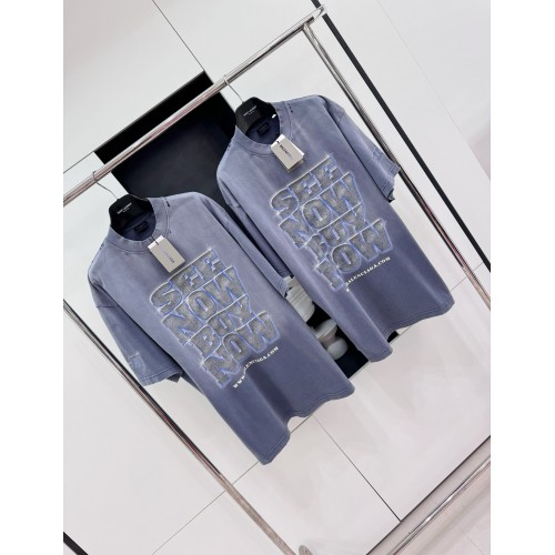BALENCIAGA See Now Buy Now Washed Print Short Sleeve - Blue