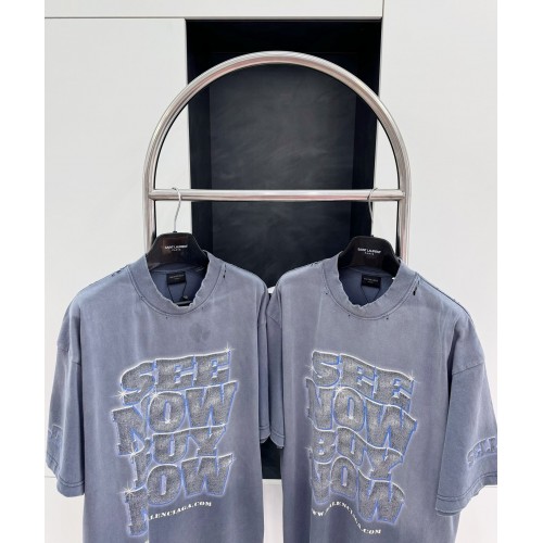 BALENCIAGA See Now Buy Now Washed Print Short Sleeve - Blue