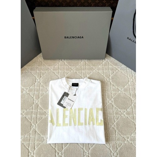 BALENCIAGA Tape Lettering Short Sleeve - White BALENCIAGA Tape Lettering Short Sleeve - White