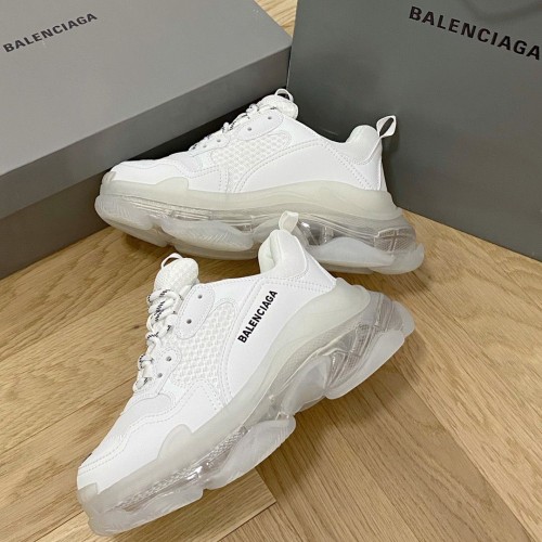 BALENCIAGA Triple S Clear Sole Sneaker - White