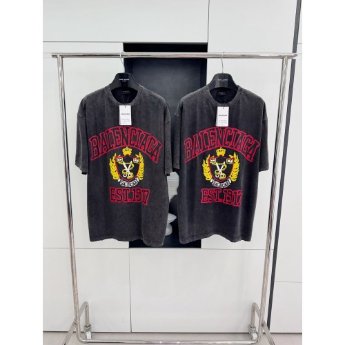 BALENCIAGA Wheat Ear Scissors Shield Short Sleeve - Dark Gray