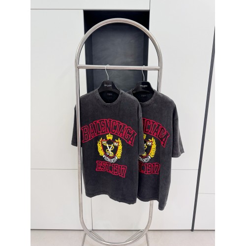 BALENCIAGA Wheat Ear Scissors Shield Short Sleeve - Dark Gray