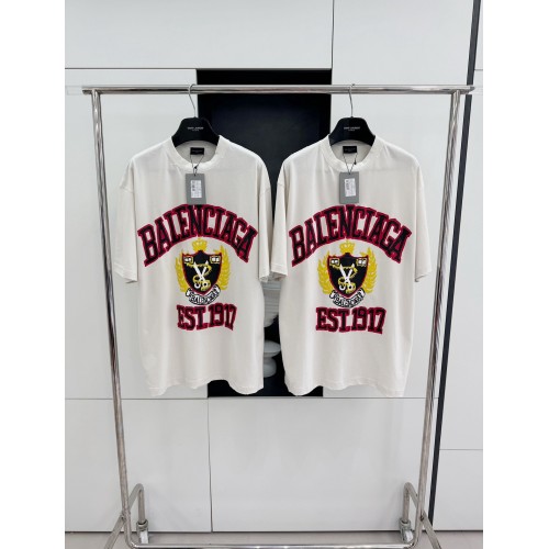 BALENCIAGA Wheat Ear Scissors Shield Short Sleeve - White