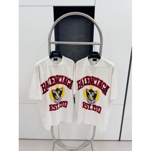 BALENCIAGA Wheat Ear Scissors Shield Short Sleeve - White