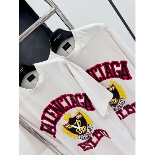 BALENCIAGA Wheat Ear Scissors Shield Short Sleeve - White