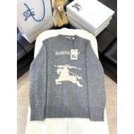 BURBERRY 2025SS Early Spring New Warhorse Wool Sweater - Gray