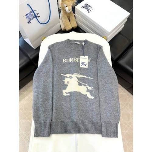 BURBERRY 2025SS Early Spring New Warhorse Wool Sweater - Gray BURBERRY 2025SS Early Spring New Warhorse Wool Sweater - Gray