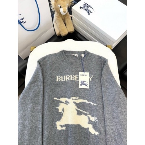 BURBERRY 2025SS Early Spring New Warhorse Wool Sweater - Gray BURBERRY 2025SS Early Spring New Warhorse Wool Sweater - Gray