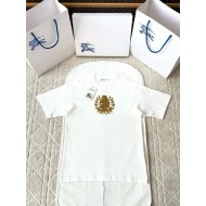 BURBERRY Early Spring Embriodered Cat Short Sleeves - White