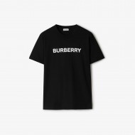 BURBERRY Logo Cotton T-shirt - Black