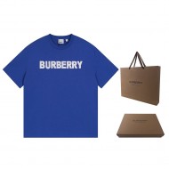 BURBERRY Logo Cotton T-Shirt - Blue