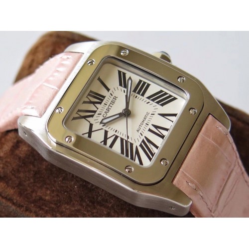 CARTIER Santos 100 Small - 33MM Pink