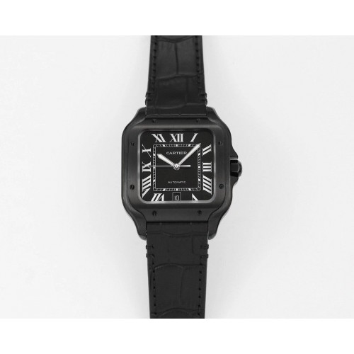 CARTIER Santos De Cartier Medium - 39.8MM Matte Black