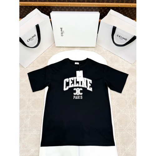 CELINE 2025SS Arc De Triomphe Print Short Sleeves - Black