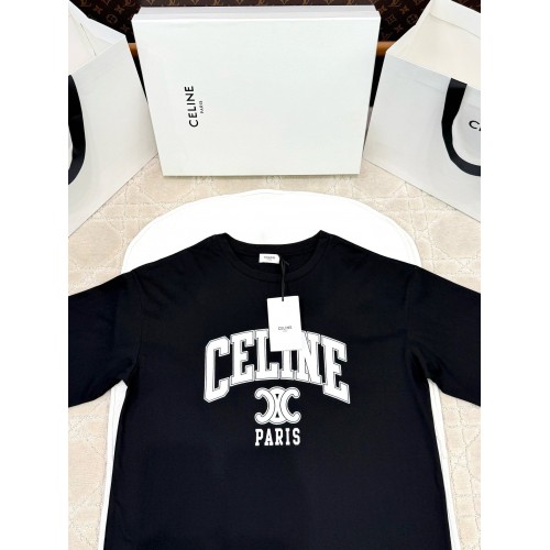 CELINE 2025SS Arc De Triomphe Print Short Sleeves - Black