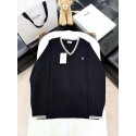 CELINE 2025SS Arc de Triomphe Colorblock Embroidered Cardigan - Black CELINE 2025SS Arc de Triomphe Colorblock Embroidered Cardigan - Black