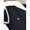CELINE 2025SS Arc de Triomphe Colorblock Embroidered Cardigan - Black CELINE 2025SS Arc de Triomphe Colorblock Embroidered Cardigan - Black