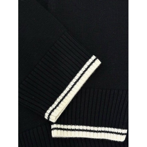 CELINE 2025SS Arc de Triomphe Colorblock Embroidered Cardigan - Black CELINE 2025SS Arc de Triomphe Colorblock Embroidered Cardigan - Black