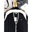 CELINE 2025SS Arc de Triomphe Colorblock Embroidered Cardigan with Buttons - Black