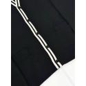 CELINE 2025SS Arc de Triomphe Colorblock Embroidered Cardigan with Buttons - Black