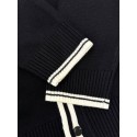 CELINE 2025SS Arc de Triomphe Colorblock Embroidered Cardigan with Buttons - Black