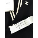 CELINE 2025SS Arc de Triomphe Colorblock Embroidered Cardigan with Buttons - Black