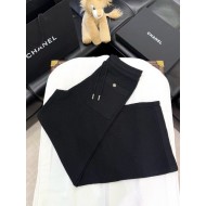 CELINE 25C Early Spring New Webbing Drawstring Pants - Black